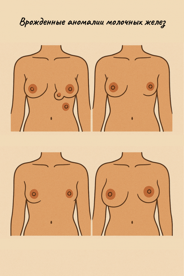 Врожденные аномалии молочных желез